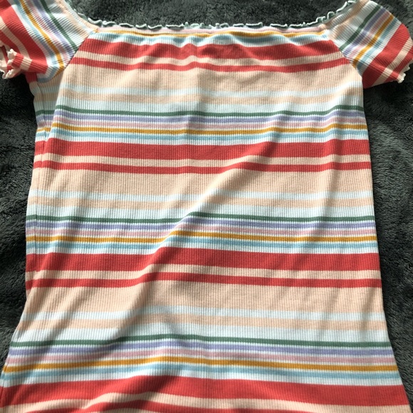 Striped Off The Shoulder Top - Picture 3 of 4
